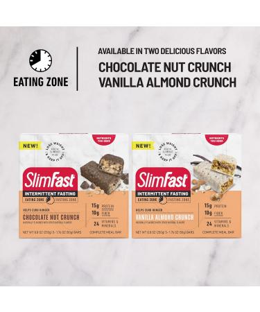 SlimFast Intermittent Fasting Protein Bars - Vanilla Almond Crunch 5 Bars (Pack of 1) - Buy Online on GoSupps.com