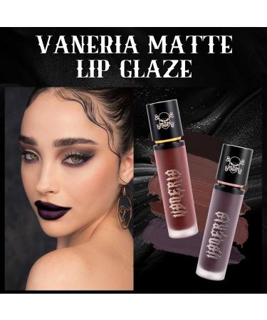 vaneria Brillant l vres liquide noir mat Collection noire gla age l vres gothique Glace l vres Pourpre hydratante de longue dur e Convient pour Halloween et le maquillage gothique.(8g 0.28 Oz) - Buy Online on GoSupps.com
