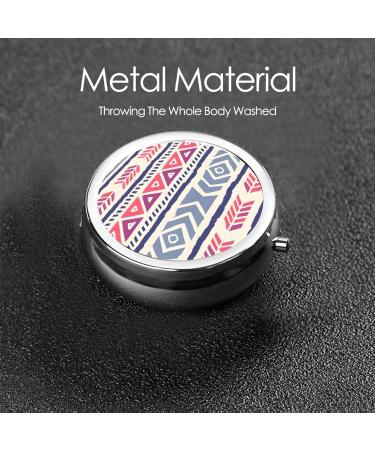 Plain Geometric Floral Pattern Round Pill Box | 3 Compartment Organizer | Portable Travel Pill Box for International Shipping - Buy Online on GoSupps.com