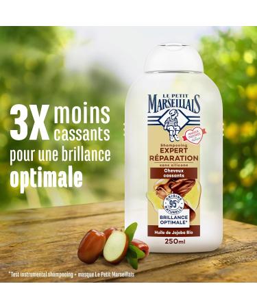 Le Petit Marseillais | Expert Repair Shampoo with Organic Jojoba Oil (250 ml bottle) Repairing shampoo for brittle hair Silicone-free hair care - Buy Online on GoSupps.com