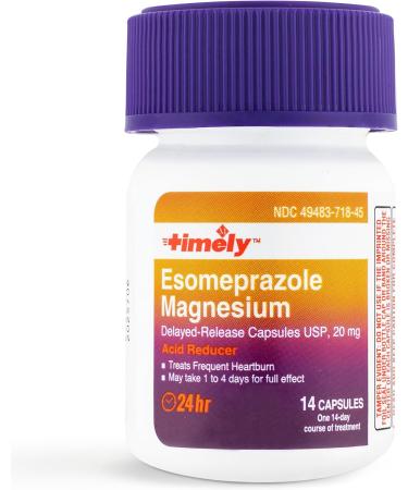 Timely Esomeprazole Acid Reducer 42 Capsules - Comparable to Nexium 24HR | Heartburn Relief & Acid Reflux Control | International Shipping - Buy Online on GoSupps.com