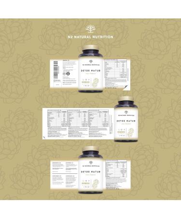 Detox foie puissant. Chardon Marie Artichaut Bardane Vitamine B S l nium. Colon cleanse limine toxines D puratif complet Draineur. Retention d'eau. 90 Capsules. VEGAN. CE. N2 Natural Nutrition - Buy Online on GoSupps.com