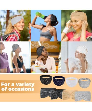 8 Pcs African Rhinestone Head Wraps for Black Women - Crystal Wide Headbands for Sport & Yoga - Bling Twist Head Bands for Girls - Hair Accessories - Buy Online on GoSupps.com