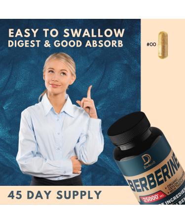25000MG Berberine Supplement with Ceylon Cinnamon, Milk Thistle, Turmeric & More - 90 Capsules for Heart Health, Body Management & Immune Support - Buy Online on GoSupps.com