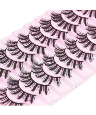 Augenli 10 Pairs Cat Eye Anime Fox Eye Lashes - Natural Look, Reusable Wispy Eyelashes for Gorgeous Makeup - Manga Style - Buy Online on GoSupps.com