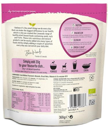 Linwoods Milled Flaxseed Almonds Brazil Nuts Walnuts & Co-Enzyme Q10 360g - Buy Online on GoSupps.com
