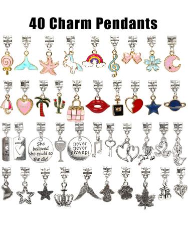 130 Piece DIY Charm Bracelet Kit for Girls 8-12 - Jewelry Beads & Snake Chains - Unicorn Mermaid Gifts - Christmas Stocking Stuffer - Buy Online on GoSupps.com