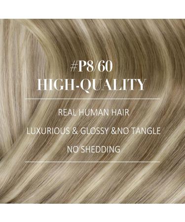 Youngsee 40 cm Clip In Extensions - Real Remy Hair Light Brown & Blonde 120g (7 Pieces) - Buy Online on GoSupps.com