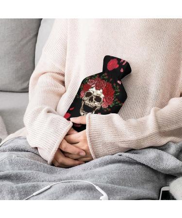 Buy Flower Skull Hot Water Bottle with Plush Cover | Cozy Hand Warmer for Adults & Kids - 26.5x15.3cm International Shipping - Buy Online on GoSupps.com