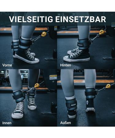 ROCSIX Adjustable Foot Loop Cable Trainer - Padded Gym Foot Cuffs for Cable Machines - Perfect for Kickback & Strength Training - Buy Online on GoSupps.com