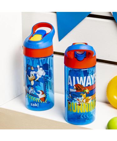 Zak Designs Sonic the Hedgehog Kids Water Bottle - 17.5 oz, Pack of 2, Leak-Proof, Non-BPA, Durable Plastic, Spout Cover, Carrying Loop - Ideal for Travel - Buy Online on GoSupps.com