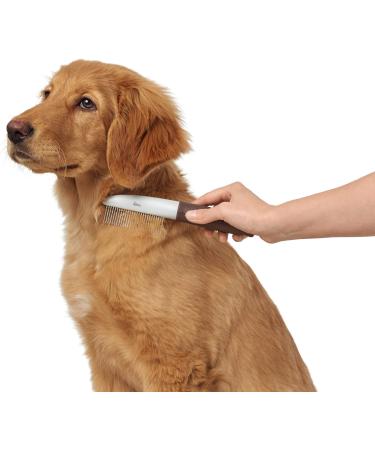 HUNTER SPA Grooming Comb with Rotating Teeth - Perfect for Top & Undercoat Care | 19.0 x 4.0 cm | M | Grey/Brown - International Shipping Available - Buy Online on GoSupps.com