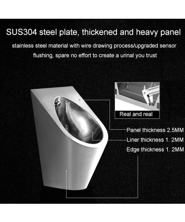 Stainless Steel Smart Flushing Urinal Tank Wall-Mounted Men's urinals Vertical Toilets in Public restrooms for Home Improvement Office Buildings Hotels Clubs (Single Piece Urinal) - Buy Online on GoSupps.com