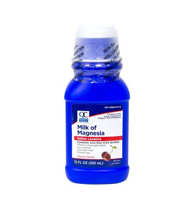 Quality Choice Milk of Magnesia Cherry Flavor 12 Fl Oz (335ml) Plastic Bottle (Pack of 6)