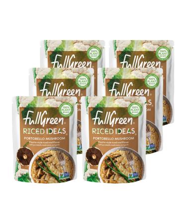 Fullgreen, Riced Ideas, Portobello Mushroom, risotto- style riced cauliflower, case of 6 pouches - the perfect low-carb, Keto meal or side - made in the USA