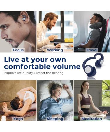 BUENSUENO Silicone Reusable Ear Plugs for Sleeping - 2 Pairs Noise Cancelling Earplugs for Sleep, Flights, Snoring - Royal Blue - Buy Online on GoSupps.com