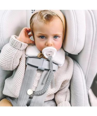 Shop Kowlone 2-Pack Cotton Pacifier Clips for Girls - Braided Dummy Holders in Gray and Star Blue - Ideal Baby Shower Gift - Buy Online on GoSupps.com