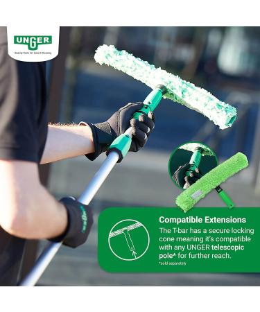 UNGER 79020 MicroStrip Window Washer Sleeve 35cm with ErgoTec T-bar Handle - Microfibre Window Cleaner for Hand Wash or Telescopic Window Cleaning Green 35cm Single - Buy Online on GoSupps.com