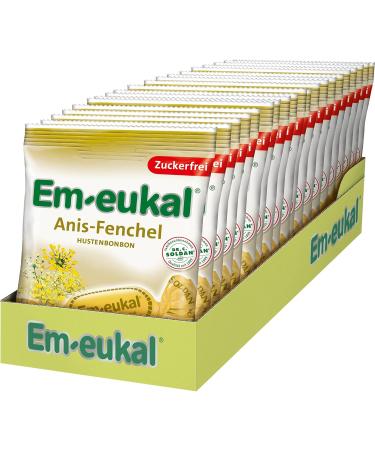 Buy EM-EUCAL Sugar-Free Anis-Fiebel Coughing Candy 75g | Herbal Taste with Essential Oils | Anise & Fennel Extract | Menthol Flavor | 20 Pack - Buy Online on GoSupps.com