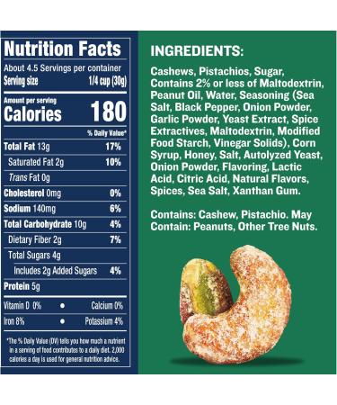 PLANTERS Nut Duos Peppercorn Pistachio and Parmesan Flavored Cashew 5 oz Resealable Bag (Pack of 2) Bundle With Snack Scout Lunch Bag - Buy Online on GoSupps.com