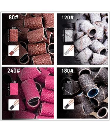 Qingmeng Grinding Sleeve Nail Miller - 200 Pieces Grinding Cap Attachments for Gel Nails | 80/120/140 Grit Mini Sleeves for Manicure & Nail Art - Buy Online on GoSupps.com