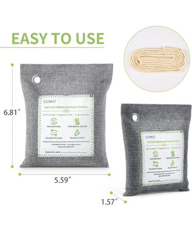 CLEVAST Bamboo Charcoal Air Purifying Bags 4200g - Nature Fresh Air Purifier & Odor Eliminator for Home, Car, Pets - 4 Pack - Buy Online on GoSupps.com