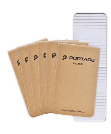 Portage Field Notebook Tactical Sized Pocket Notepad - Top Bound Notebook with Lined Paper Lies Flat in Pocket - 2.8" x 4.6" - 64 Pages (3 Pack) (6 Pack, Tactical) 6 Pack Tactical