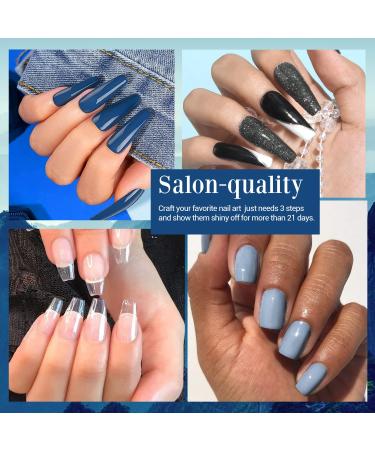 AZUREBEAUTY Blue Black Dip Powder Nail Kit Starter - 8 Colors Acrylic Dipping System with Essential Liquids for French Art Manicure - DIY Salon Quality - Buy Online on GoSupps.com