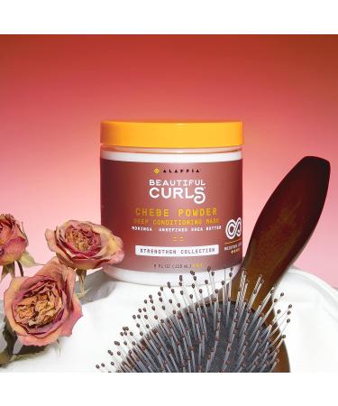 Alaffia Beautiful Curls Chebe Powder Deep Conditioning Hair Mask 8oz - Healthy Hair Growth & Thick Curly Hair Products with Shea Butter, Vitamin E, Moringa - Strengthen Collection - Buy Online on GoSupps.com
