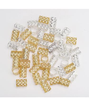 1 Inch Hair Beads Dreadlocks Jewelry for Women - Silver & Golden Metal Cuffs Clips - Braid Hair Rings Accessories - Buy Online on GoSupps.com