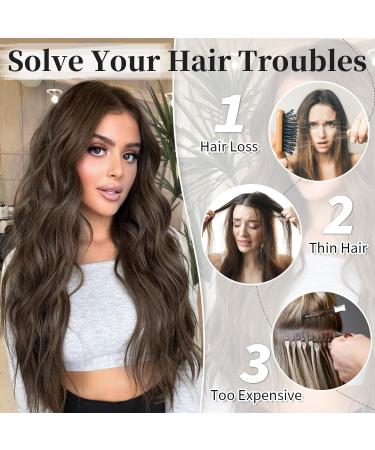 Fine Plus Halo Hair Extension Long Wavy Invisible Wire Hair Extensions with Transparent Adjustable Size 2 Clips Secret Hair Pieces for Women Daily Use-Natural Brown 20 Inch Natural Brown - Buy Online on GoSupps.com