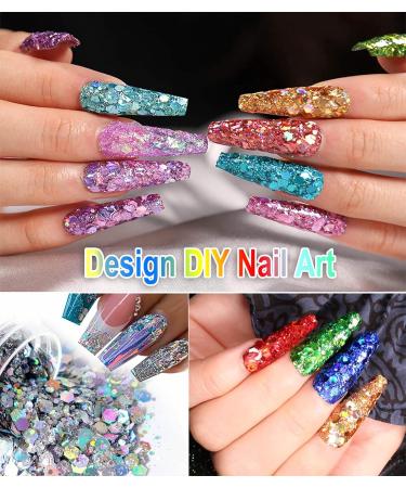 Buy HOLOGRAPHIC CHIC Chunky Glitter | 100g Gold Sequins for Crafts Resin Face Nail Art & Festivals - International Shipping Available - Buy Online on GoSupps.com