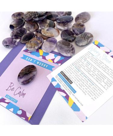 Amethyst Crystal Worry Stone - Stress Relief Gift for Birthday, Anniversary, Xmas - Buy Online on GoSupps.com