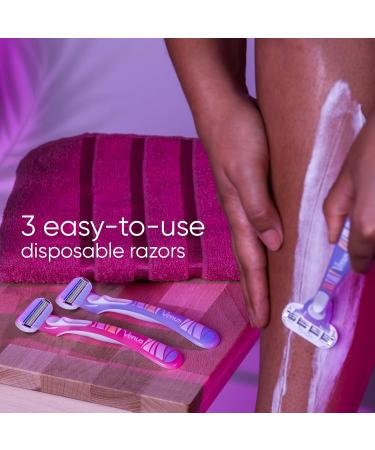Gillette Venus Miami Midnight Smooth Women's Disposable Razors with Aloe 3 Razors - Buy Online on GoSupps.com