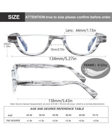 Buy EYEURL Half Frame Reading Glasses for Women - 4 Pack Blue Light Blocking Rimless Readers - 1.25x Magnification - Buy Online on GoSupps.com