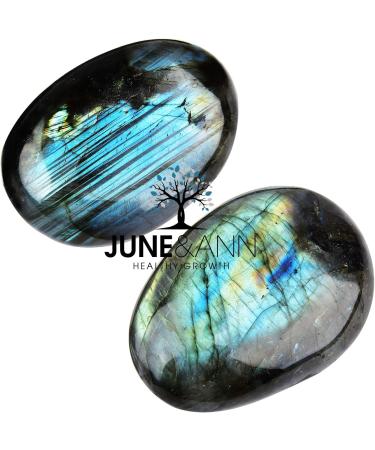 June&Ann Natural Labradorite Palm Stones - Healing Gemstone for Meditation and Chakra Balancing - Buy Online on GoSupps.com