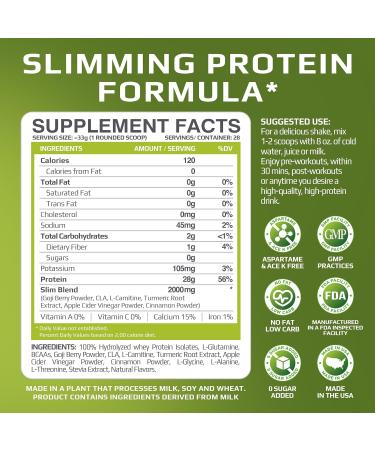 MUSCLE FOOD LABS MFL Slim WHEY Protein Powder | 28g Protein | Low Carbs | Slimming Nutritional Shake | Sweetened with Stevia | 2 lbs. (Vanilla) - Buy Online on GoSupps.com