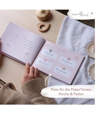 Mintkind Baptism Book | Perfect Baptism Gifts for Boys & Girls | Memory Book & Godchild Gift | Ideal Godmother Gift with Flower Design - Buy Online on GoSupps.com