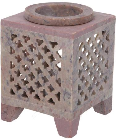 Shop Guru Indian Fragrance Lamp - Essential Oil Diffuser & Tealight Holder for Aromatherapy | Bacon Stone Cube Orient (8x6x6 cm) | Premium Fragrance & Oil Lamps - Buy Online on GoSupps.com