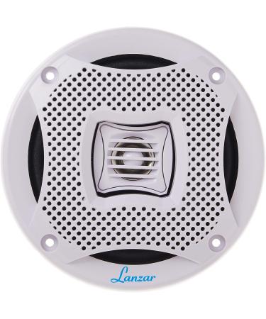 Lanzar Marine Speakers - 5.25 Inch 2 Way Water Resistant Audio System - 400 Watt Power - Indoor/Outdoor Use - White, 1 Pair - Buy Online on GoSupps.com