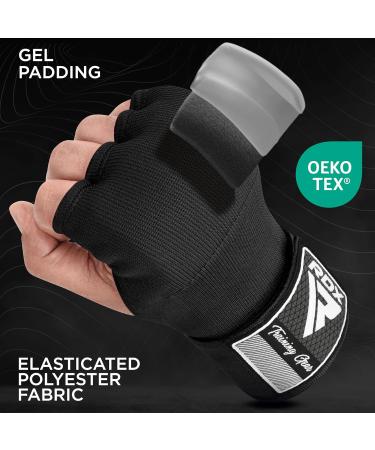 RDX Gel Inner Gloves for Boxing MMA & Muay Thai - 75cm Elastic Wrist Bandages for Sparring & Training - Black - Buy Online on GoSupps.com