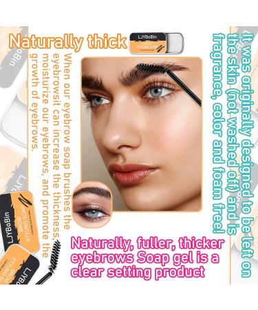 2 Pack Eyebrow Styling Soap Kit Transparent Long Lasting Waterproof Brows Soap 4D Feathery Brows Gel Eyebrow Makeup Balm Cosmetics - Buy Online on GoSupps.com