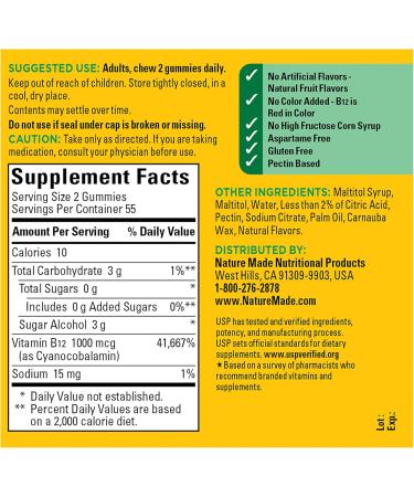 Nature Made Zero Sugar Energy Vitamin B12 Gummies 1000 mcg per Serving B12 Vitamin Energy Metabolism Support Aspartame Free 110 Sugar Free Gummies 55 Day Supply 110 Count (Pack of 1) - Buy Online on GoSupps.com