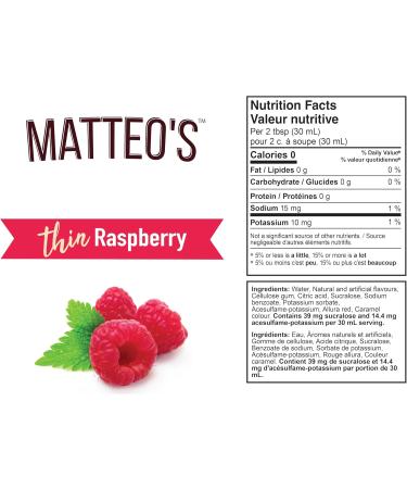 Matteo's Sugar-Free Fruit Syrup Sweeteners for all types of Beverages - for Pastry Dessert Kitchen Restaurant and Bars Authentic Raspberry Flavor Tart Sweet Non Alcoholic Syrup (750mL 6pk) 750 ml (Pack of 6) - Buy Online on GoSupps.com