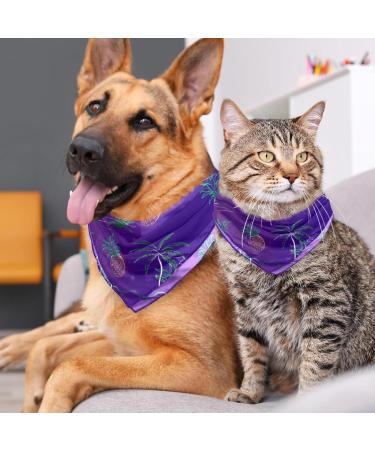 Buy Dog Hollow Cloth: Triangular Bibs with Pineapple & Coconut Tree Design for Pets - Multicolored 2-Piece Set for Small Medium & Large Dogs and Cats - Buy Online on GoSupps.com