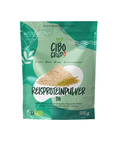 Rice protein powder bio - 500g.Rice protein powder vegan and gluten -free.Rice protein powder from controlled organic cultivation.Organic Rice Protein Powder. - Buy Online on GoSupps.com