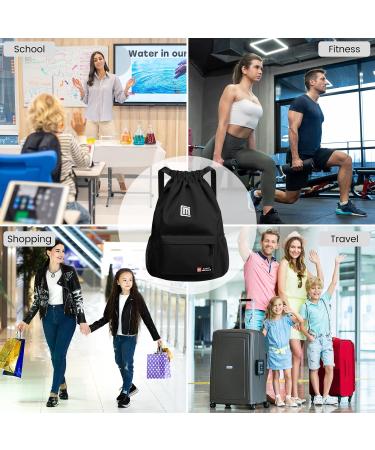 Eucomir Waterproof Gym Bag Large Cord Struggle Bag with Mesh Pockets for Sports & Swimming Stylish Purple & Black Design for Men & Women - Buy Online on GoSupps.com
