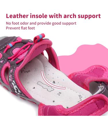 Apakowa Baby Girl Summer Closed Toe Sandals - Athletic Outdoor Hiking & Beach Shoes with Velcro Fastener - Children's Sports Trail Sandals 29 EU Y607 Purple - Buy Online on GoSupps.com