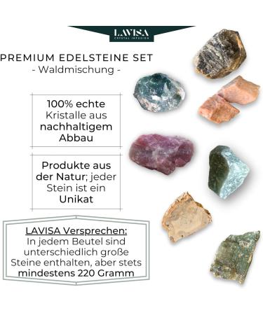 Lavisa Premium Healing Stones & Gemstones Set | Natural Mineral Stones for Water Treatment & Home Decoration | 100% Pure Crystal Mix (Forest Mixture) - Buy Online on GoSupps.com