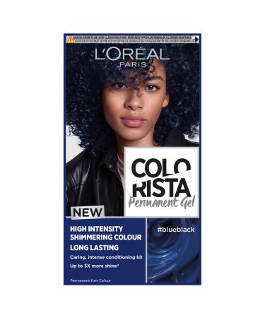 L'Or al Paris Colorista Permanent Gel Hair Dye Long-Lasting and Vibrant At-Home Hair Colour High-Intensity Hues with Up to 3x More Shine Colour: Blue Black